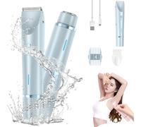 Ezme Razor, The Trimmie 2.0 By Ezme, Silky Glow Razor, Ezme Razor for Bikini, 2 In 1 Ezme Razor for Women, Waterproof Wet & Dry Use for Bikini Area, Underarms, Legs, Arms (Blu)
