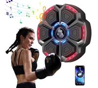 Eznaobo Box da parete Musica, macchina da boxe musicale per adulti, musica boxing machine con guanti, macchina da boxe LED, 9 velocità e modalità, conteggio intelligente e Bluetooth (nero)