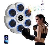 Eznaobo Macchina da boxe intelligente per musica da interni, montaggio a parete, 9 modalità di velocità e modalità di conteggio, attrezzatura da boxe Bluetooth per adulti e bambini (bianco, senza