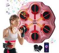 Eznaobo Macchina da boxe musicale 2024, punzonatrice musicale da parete, con guantoni da boxe, 9 modalità di velocità e modalità di conteggio per adulti e bambini (rosa-2)