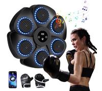 Eznaobo Macchina da boxe musicale, 2024, punzonatrice musicale da parete, con guantoni da boxe, 9 modalità di velocità e modalità di conteggio per adulti e bambini (nero)