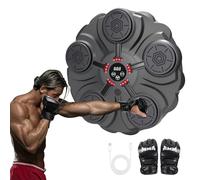 Eznaobo Macchina da boxe musicale intelligente, Bluetooth, con 9 modalità/regolazione della velocità, modalità di conteggio, luce LED, guantoni da boxe, da parete, per adulti e bambini