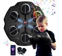 Eznaobo Macchina da boxe musicale, montaggio a parete con guantoni da boxe, 3 velocità e luce LED, Bluetooth Smart Music Boxing Machine, macchina da boxe per bambini e adulti (C)