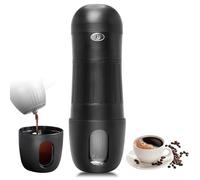 Eznaobo Macchina da caffè portatile da viaggio, macchina da caffè elettrica portatile, macchina da caffè da campeggio, 2 minuti di riscaldamento rapido, compatibile con capsule K-Cup e macinato (nero)