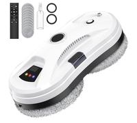 Eznaobo Robot per la pulizia delle finestre con funzione spray, 5600Pa, pulitore per finestre automatico, telecomando per finestre interne ed esterne, 10 stracci (bianco)