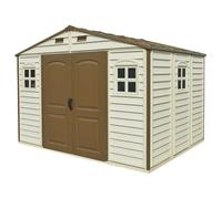 Ezooza casetta da Giardino in PVC Woodside 325 x 240 cm Colore Beige e Marrone