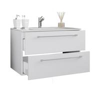 Ezooza Completo Set Bagno 2 Pezzi Mobile Large con 2 cassetti e Lavabo sospesi, Bianco,