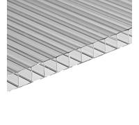 Ezooza Lastra Policarbonato alveolare Doppia Parete 200x105 cm Spessore 10 mm Trasparente