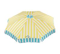 EZPELETA Ombrellone da spiaggia e terrazza a righe, parasole inclinabile in alluminio leggero e pieghevole, protezione solare UPF 50+, include custodia e vite, strisce gialle, 163cm diametro