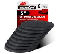 Ezprotekt 8 feltrini in feltro da 12,7 cm, per pavimenti in legno duro, riutilizzabili, per spostare mobili pesanti, letti, divani, frigoriferi, spostare oggetti facilmente e rapidamente (nero,