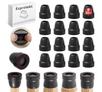 Ezprotekt 8 pezzi Feltrini per Sedie Chair Leg Protectors, Nero Coprigambe per Sedia Silicone con Feltro, Proteggi Gambe per Mobili 16-20mm, Elastiche Protezione per Gambe Delle Sedie per Antigraffio