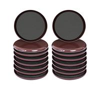 Ezprotekt, Feltrini e gommini rotondi per mobili, riutilizzabili, per spostare in modo facile e veloce mobili pesanti su superfici e moquette, 16 pezzi da 89 mm, rotondi, colore marrone