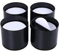 Ezprotekt Riser per letto da 9,5 x 8,5 x 5,7 cm, in acciaio massiccio, crea un ulteriore altezza di 5,1 cm, tavolo autoadesivo, resistente, protezione del pavimento (4 pezzi, rotondo nero)