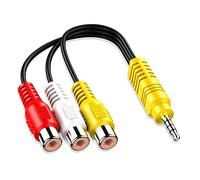 ezqnirk 1 pz 23cm da 3,5 mm a 3 cavo RCA Cable Video Component AD Adapter Cable Adatto per TCL TV a RCA Red Bianco e Giallo Video Femminile Set TV femmina