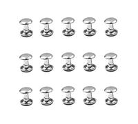 ezqnirk 100 Set Metallo Doppio cap Rivetti Stud Round Nail Rivet,Silver,6x5mm