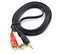 ezqnirk 1pcs 1.35m 3m 5m 10m 3.5mm Jack maschio a AV 2 RCA maschio Estendere il connettore del cavo adatto per telefono TV AUX Sound Sound Computer PC Altoparlanti Musica Audio Cavi,1.35M