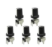 ezqnirk 5 Set 5% RV09 Resistenza Regolabile Verticale 9 Tipo 3pin Seal Potenziometro per Arduino con Tappo a manopola,10K Ohm