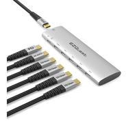 EZQuest Adattatore Hub USB-C Slim Gen 2 6-in-1 1 USB-C 4K/60Hz Video, 4 USB-C Gen 2 10Gbps, e 1 USB-C Power Delivery 3.0