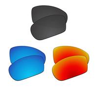 EZReplace Lenti di ricambio compatibili con gli occhiali da sole Wiley X Omega (lenti polarizzate), compatibile con Wiley X Omega Frame (nero carbonio+blu ghiaccio+rosso fuoco), Nero di carbonio, blu