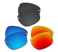 EZReplace Lenti di ricambio compatibili con Lighthouse MJ423-65 mm (lenti polarizzate) - Adatto per fari (nero carbonio+blu ghiaccio+rosso fuoco)