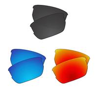 EZReplace Lenti di ricambio compatibili con occhiali da sole Wiley X Valor (lenti polarizzate) - Si adattano alla montatura Wiley X Valor (nero carbonio+blu ghiaccio+rosso fuoco), Nero carbonio + blu