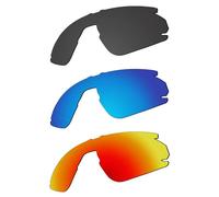 EZReplace Lenti di ricambio per occhiali da sole Oakley BXTR OO9280 (lenti polarizzate), compatibili con montatura Oakley BXTR (nero carbonio+blu ghiaccio+rosso fuoco)