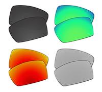 EZReplace Lenti di ricambio per occhiali da sole Oakley Crankshaft OO9239 (lenti polarizzate), Carbon Black + Spring Green + Fire Red + Metal Silver, Taglia unica