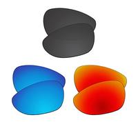 EZReplace Lenti di ricambio per occhiali da sole Oakley Dispatch 1 OO9090 (lenti polarizzate) - Adatto a Oakley Dispatch 1 montatura (nero carbonio+blu ghiaccio+rosso fuoco), Nero di carbonio, blu