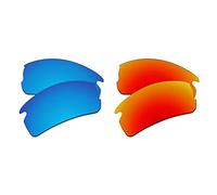 EZReplace Lenti di ricambio per occhiali da sole Oakley Flak 2.0 XL OO9188 (lenti polarizzate), blu ghiaccio + rosso fuoco, Taglia unica