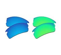 EZReplace Lenti di ricambio per occhiali da sole Oakley Flak 2.0 XL OO9188 (lenti polarizzate), blu ghiaccio + verde primavera, Taglia unica