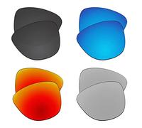 EZReplace Lenti di ricambio per occhiali da sole Oakley Frogskin OO9013 (lenti polarizzate), Carbon Black + Ice Blue + Fire Red + Metal Silver, Taglia unica