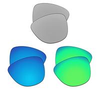 EZReplace Lenti di ricambio per occhiali da sole Oakley Frogskin OO9013 (lenti polarizzate), Metallo argento + blu ghiaccio + verde primavera, Taglia unica