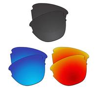 EZReplace Lenti di ricambio per occhiali da sole Oakley Frogskins Lite OO9374 (lenti polarizzate), compatibili con montatura Oakley Frogskins Lite (nero carbonio+blu ghiaccio+rosso fuoco), Nero