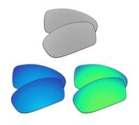 EZReplace Lenti di ricambio per occhiali da sole Oakley Gauge 8 M OO4124-57 mm (lenti polarizzate) - adatte a Oakley Gauge 8 M Frame (argento metallico+blu ghiaccio+verde primaverile)