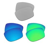 EZReplace Lenti di ricambio per occhiali da sole Oakley Gibston OO9449 (lenti polarizzate) - adatte per montatura Oakley Gibston (argento metallico+blu ghiaccio+verde primaverile), Metallo argento +