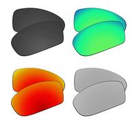 EZReplace Lenti di ricambio per occhiali da sole Oakley Holbrook Metal OO4123 (lenti polarizzate), Carbon Black + Spring Green + Fire Red + Metal Silver, Taglia unica