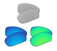 EZReplace Lenti di ricambio per occhiali da sole Oakley Holbrook Metal OO4123 (lenti polarizzate), Metallo argento + blu ghiaccio + verde primavera, Taglia unica