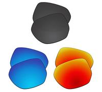 EZReplace Lenti di ricambio per occhiali da sole Oakley Latch Beta OO9436 (lenti polarizzate) - Adatto per montatura Oakley Latch Beta (nero carbonio+blu ghiaccio+rosso fuoco), Nero di carbonio, blu