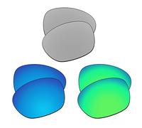 EZReplace Lenti di ricambio per occhiali da sole Oakley Latch OO9265 (lenti polarizzate), Metallo argento + blu ghiaccio + verde primavera, Taglia unica