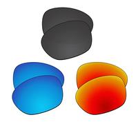 EZReplace Lenti di ricambio per occhiali da sole Oakley Latch OO9265 (lenti polarizzate), nero carbonio + blu ghiaccio + rosso fuoco, Taglia unica