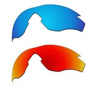EZReplace Lenti di ricambio per occhiali da sole Oakley M2 Frame OO9212 (lenti polarizzate), Blu ghiaccio + rosso fuoco, Taglia unica