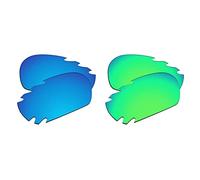EZReplace Lenti di ricambio per occhiali da sole Oakley Racing Jacket ventilati (lenti polarizzate), Blu ghiaccio + Verde Primavera, Taglia unica