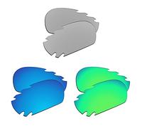 EZReplace Lenti di ricambio per occhiali da sole Oakley Racing Jacket ventilati (lenti polarizzate), Metallo argento + blu ghiaccio + verde primavera, Taglia unica