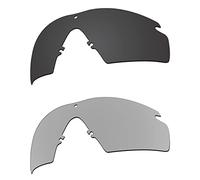 EZReplace Lenti di ricambio per occhiali da sole Oakley Si Ballistic M Frame 2.0 (lenti polarizzate), Carbone + argento metallizzato, Taglia unica