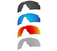 EZReplace Lenti di ricambio per occhiali da sole Oakley Si Ballistic M Frame 2.0 (lenti polarizzate), Nero carbone + blu ghiaccio + rosso fuoco + argento metallico, Taglia unica