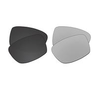 EZReplace Lenti di ricambio per occhiali da sole Oakley Square Wire 2 2014 OO4075 (lenti polarizzate) - Adatto Oakley Square Wire 2 2014 telaio (nero carbonio+argento metallico), Nero di carbonio e