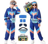 Ezuwail Costume da allenamento per bambini anni '80 anni '90 per ragazzi e ragazze, unisex, retrò, per bambini, allenamento, hip hop, danza