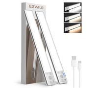 EZVALO 134 LED Under Cabinet Lights, 3200mAh Rechargeable Motion Sensor Light Indoor with 3 Color Temps, Dimmable Closet Lights Wireless,Under Counter Lights for Kitchen, Wardrobe, Stair (2 Pack)