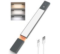 EZVALO Led Sottopensile,38CM (1 pezzi),Luce Da Armadio Wireless Con Sensore Di Movimento Lnterno, Batteria Rimovibile Da 2200mAh, 3 Colori Dimmerabili Per Scale, Cucina, Armadi,Accanto Al letto, Nero
