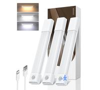 EZVALO Led Sottopensile Cucina Con Sensore Di Movimento, 20CM (3 Pezzi), 30 LED Wireless,Luce Armadio Con 3 Temperature Di Colore Variabili Ricaricabili Per Cucina, Guardaroba, Scale,Accanto Al Letto